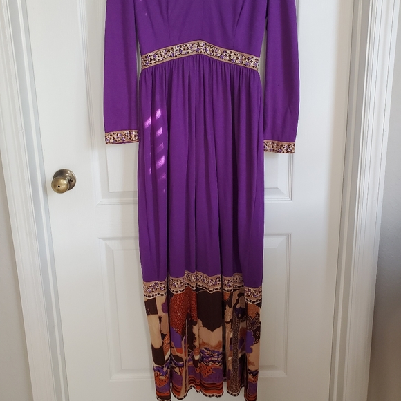 😯STUNNING 1960s BOHEMIAN STYLE LONG SLEEVE/ DRESS - Picture 4 of 7
